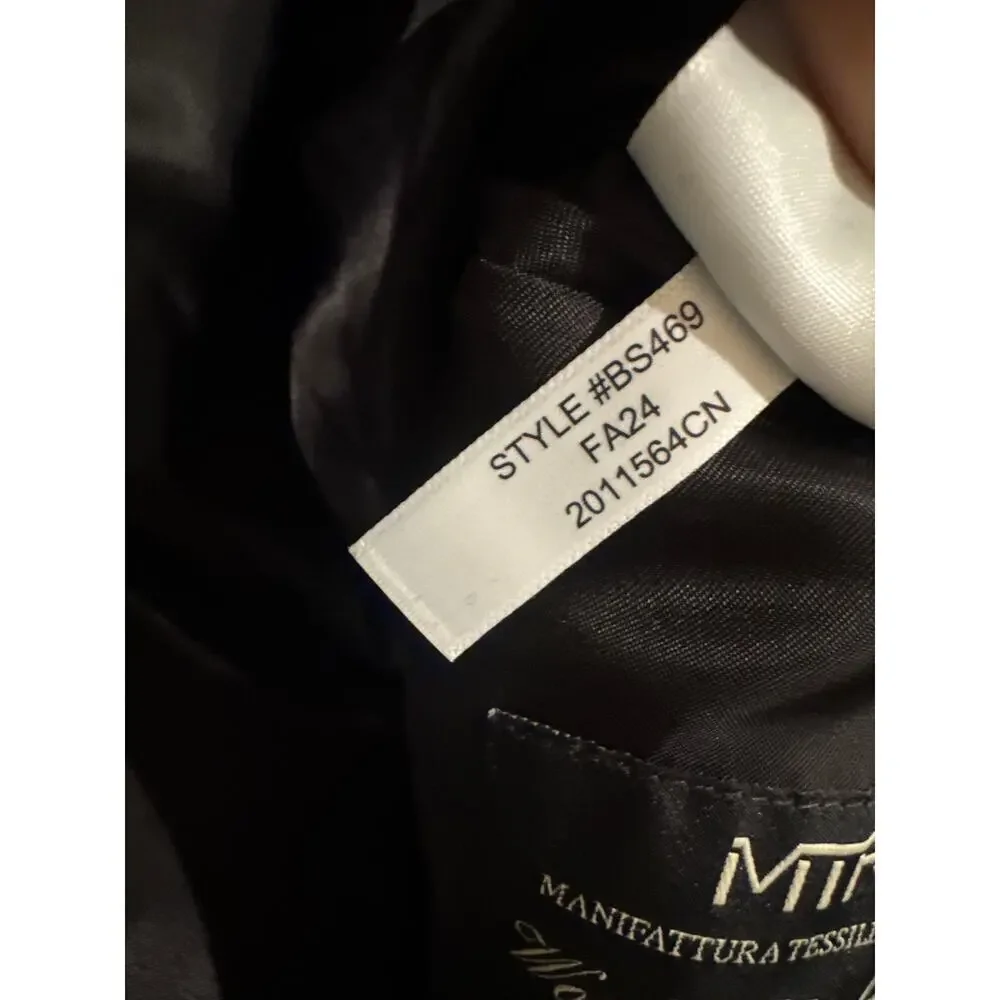 J.Crew Men's Black Rivington Topcoat In Italian Wool Cashmere Blend Size 44L NWT